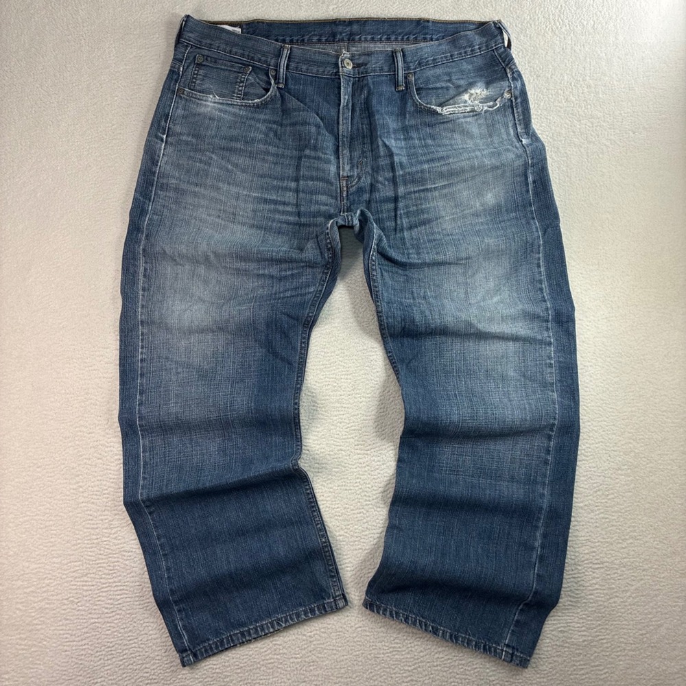 Levis‎ 569 Loose Straight Jeans Men 38x30 Blue Faded Skater Baggy Distressed